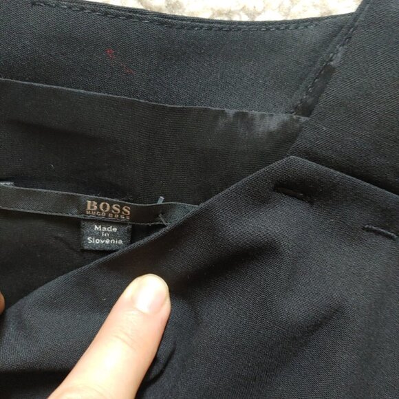 HUGO BOSS Daverla Dress Little Black Wool Career Professional Sheath Sleevless - Picture 7 of 12